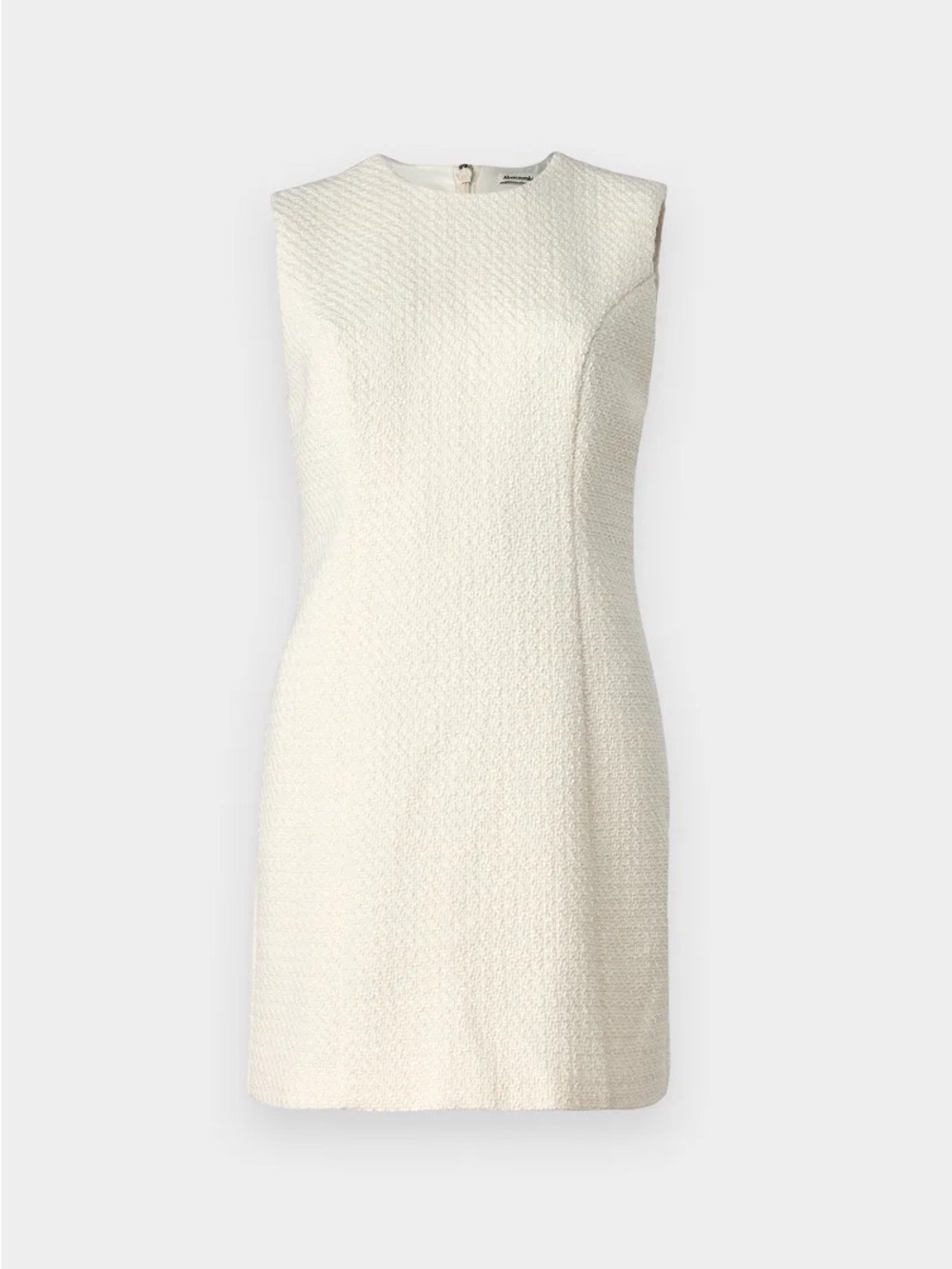 Abercrombie & Fitch Cream Sleeveless Textured Shift Dress White Tweed Dress
